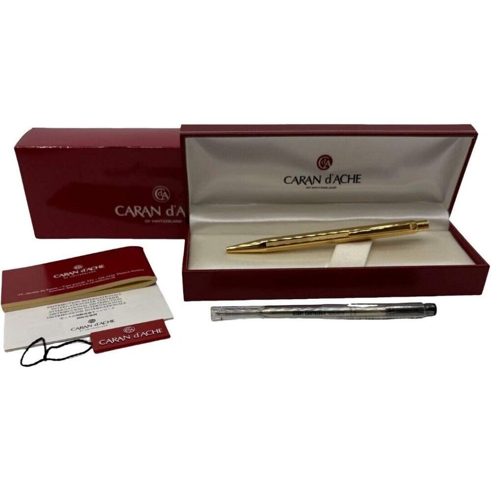 Authentic CARAN d'ACHE Ecridor Ballpoint Pen Gold #36635235